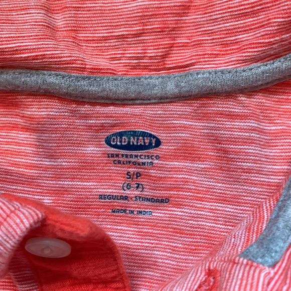 Old Navy boys orange pocket polo tshirt size 6-7 - Picture 2 of 3